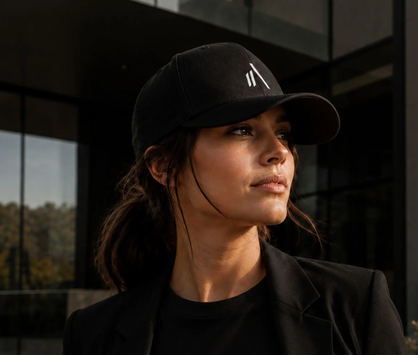 Immo Alliances : casquette noire au monogramme brodé