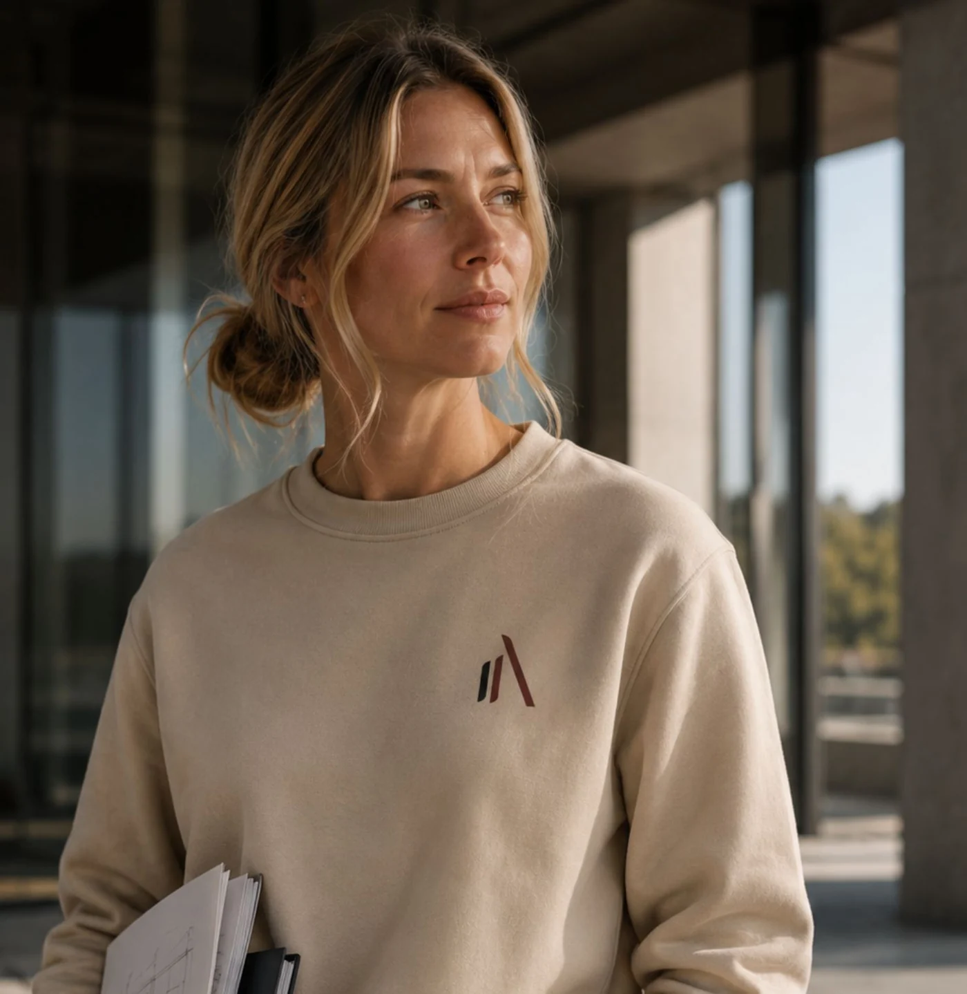 Immo Alliances : sweat crème, le monogramme seul sur le cœur